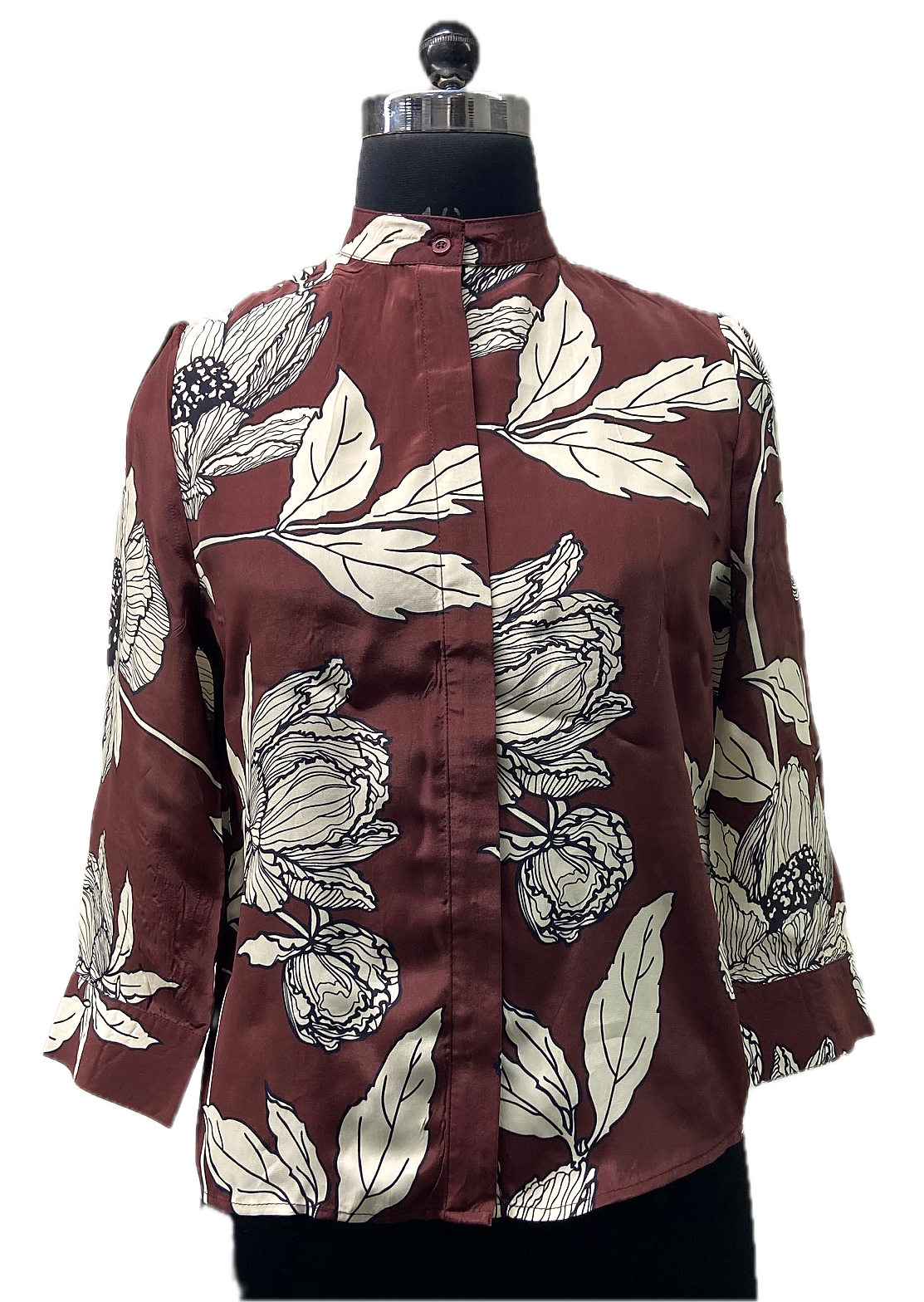 Floral Shirt — Burgundy