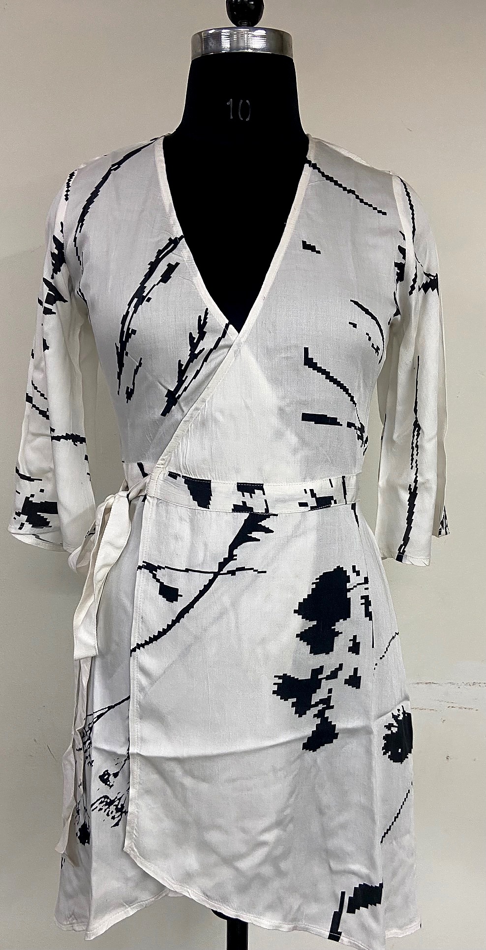 Abstract Wrap Dress